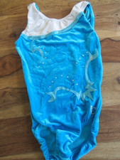Turnanzüge Lessel Kunst Turnen Gymnastik Trikot türkis weiß ca. 152 12 Jahre