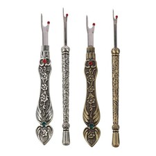 4PCS Vintage Sewing Seam Rippers   Metal Thread Stitch Eraser Tool Set