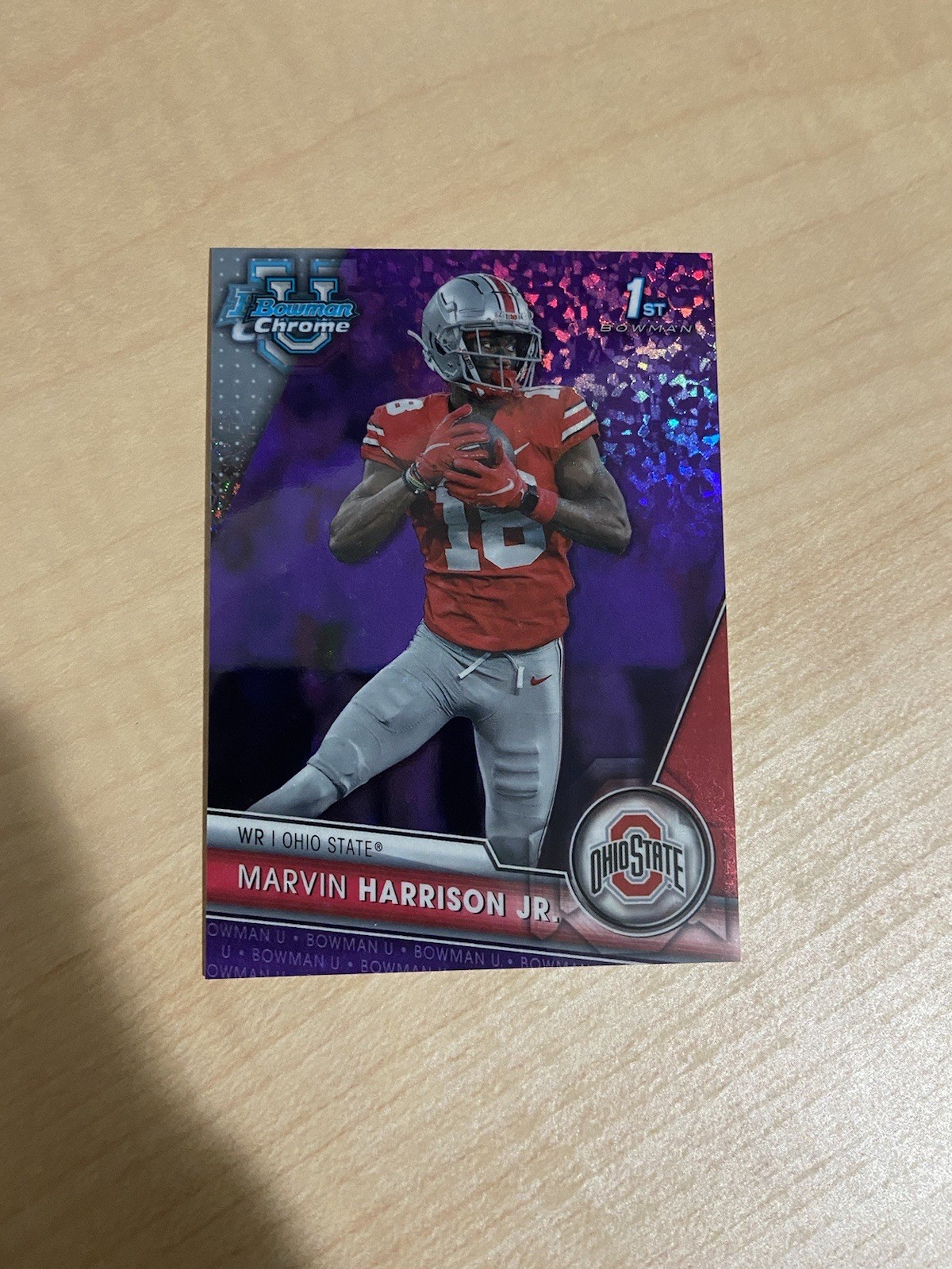 2023 Bowman Chrome U Marvin Harrison Jr Purple Diamonds /399 Rc Rookie #100