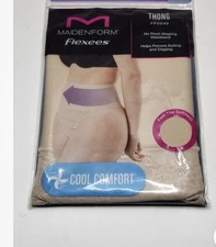 Maidenform Flexees Women's Lace Shaping Thong Size XL Beige