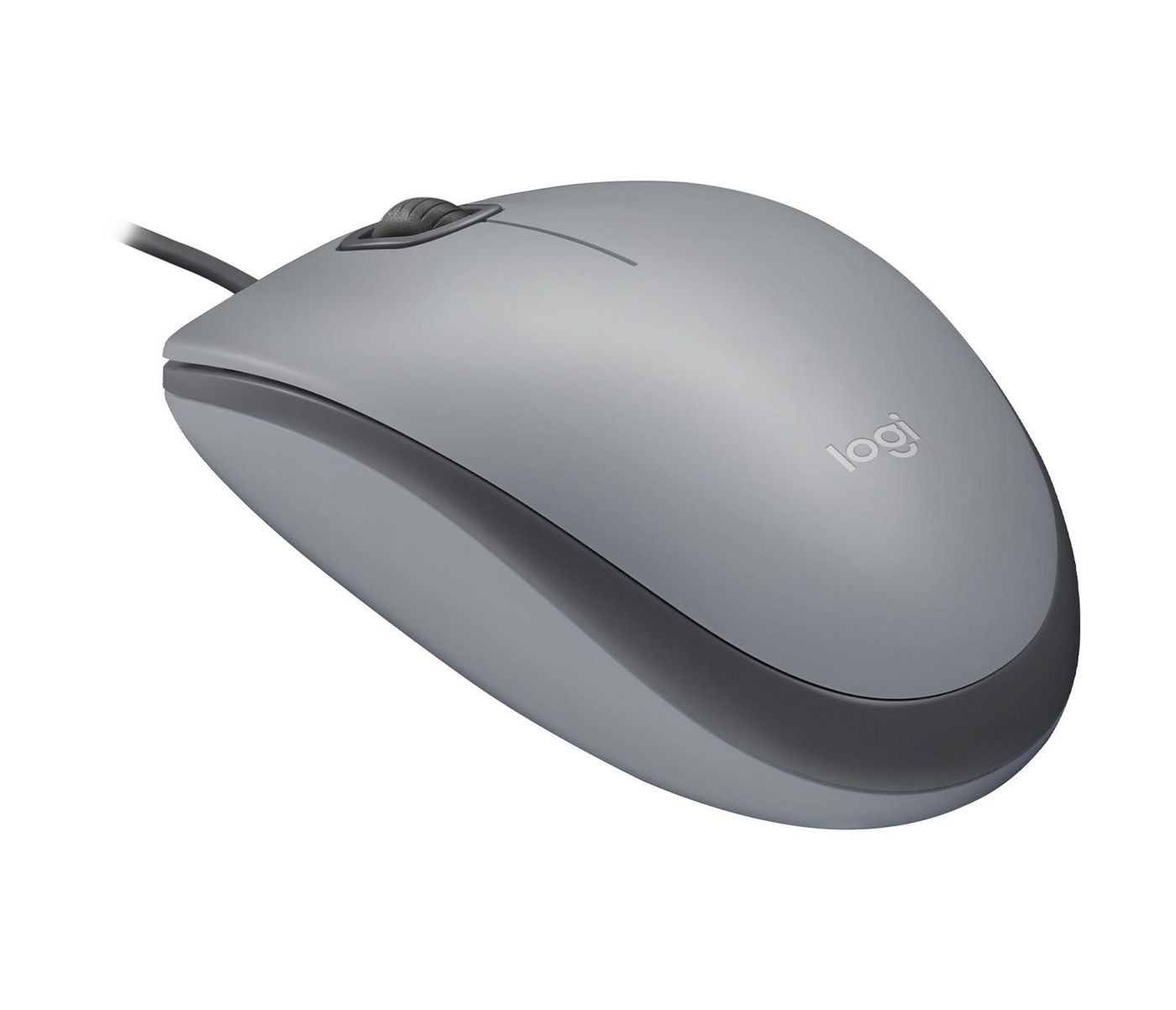 Logitech M110 Wired USB Mouse, Silent Buttons, Comfortable Full-Size Use Design, Ambidextrous PC/Mac/Laptop - Grey - Image 2