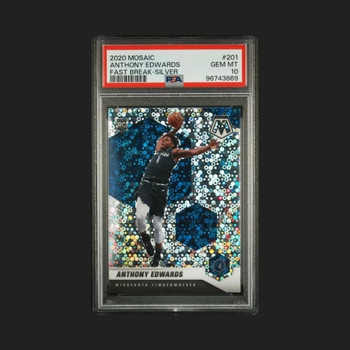 2020 PANINI MOSAIC FAST BREAK-SILVER ANTHONY EDWARDS RC 201 PSA 10