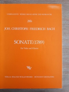 noten Viola und Klavier Sonate von Jon.Christoph Friedrich Bach
