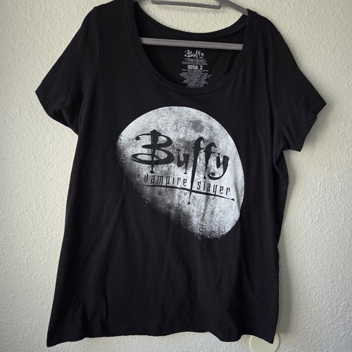 Buffy Vampire Slayer Black Torrid Plus 2X Moon Scoop Neck Tee Ripple Junction