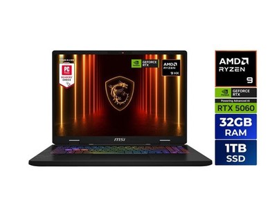 MSI CROSSHAIR A16 16'' QHD+ AMD Ryzen 9-8940HX 32GB 1TB SSD RTX 5060 W11H Laptop