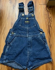 Vintage OshKosh B Gosh USA Vestbak Shortalls Overalls Blue - 3T 3
