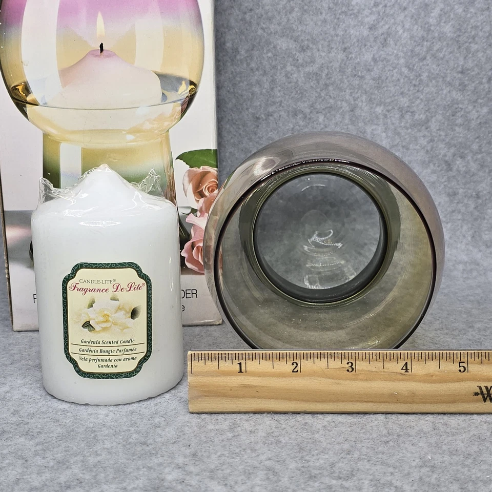 Candelabro de pilar flotante vintage con luces de brillo de colonia con caja de velas EE. UU. Foto 4 de 4