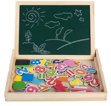 Magnetic Math Learning Board for Kids   Double-Sided Chalkboard  Whiteboard Set