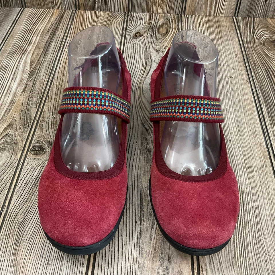 Bandana Taos Mujer Borgoña Gamuza Mary Jane Confort Ballet Planos Talla 9 Foto 2 de 4