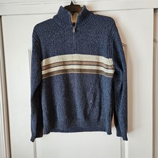 Eddie Bauer Mens Blue Quarter Zip Sweater Size Large Thick Gorpcore Outdoor