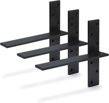 3 Pack 14" L x 2.5" W Heavy Duty Iron Floating Shelf Bracket 3/8" Thick