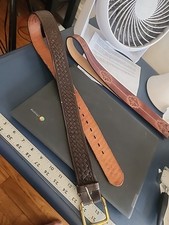 vintage uniform leather belt size 36 quality dark brown