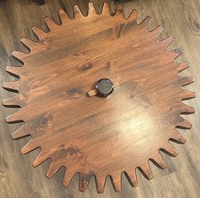 Ethan Allen Kling Old Tavern Cog Wheel Coffee Table 1970s Lazy Susan
