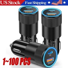 Dual USB PD Type-C Car Charger 30W Fast Adapter For iPhone 14 13 11 Pro Max lot