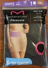 Womens Maidenform Half Slip With Attached Panty Black Firm Fit Size 3XL