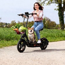 Adults Commuter Electric Scooter, 14'' Folding 22Mph E-Scooter W/ Seat Baskets