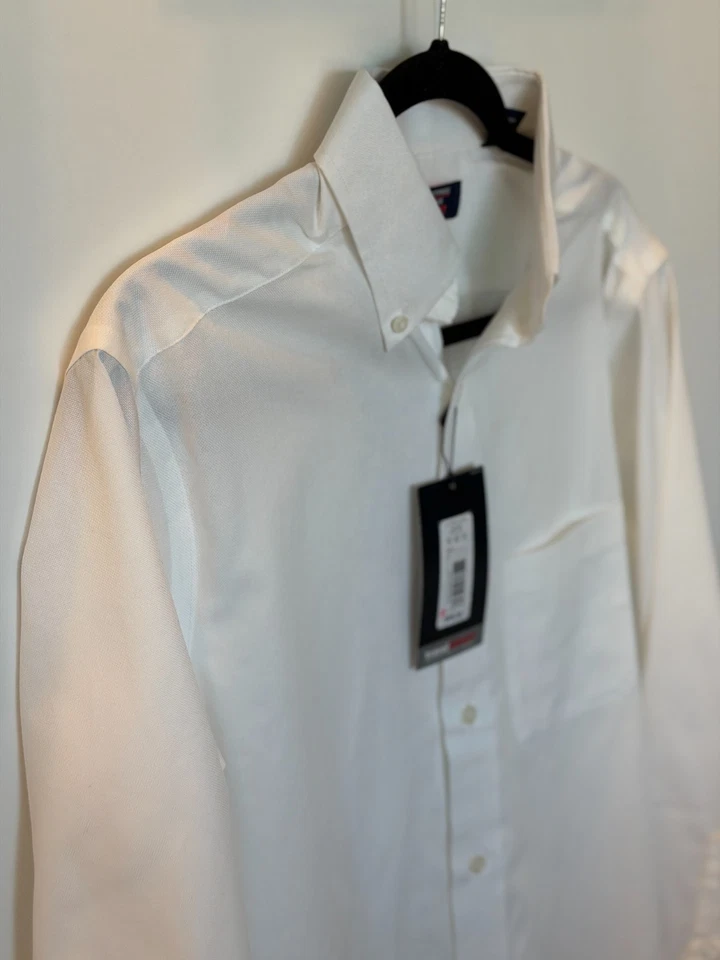 Roundtree & Yorke Travel Smart White Dress Shirt Button Down Long Sleeve 16 32/3 - Image 3 of 4