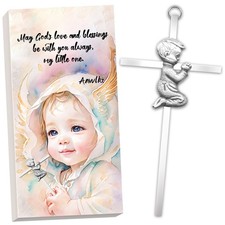 Baby Wall Cross Decor Boys Girls Kids Prayer Baptism Gifts for Christening Fi...