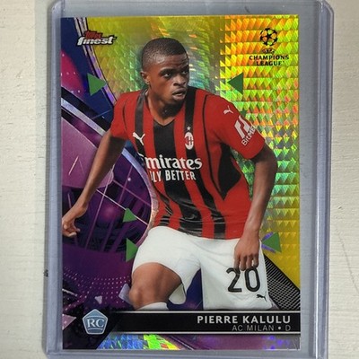 Pierre Kalulu 2021-22 Topps Finest UCL Yellow Prizm Refractor /250  Rookie RC