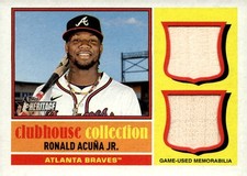 2025 Topps Heritage Clubhouse Collection Dual Relics #CCSDRRA Ronald Acuna Jr.