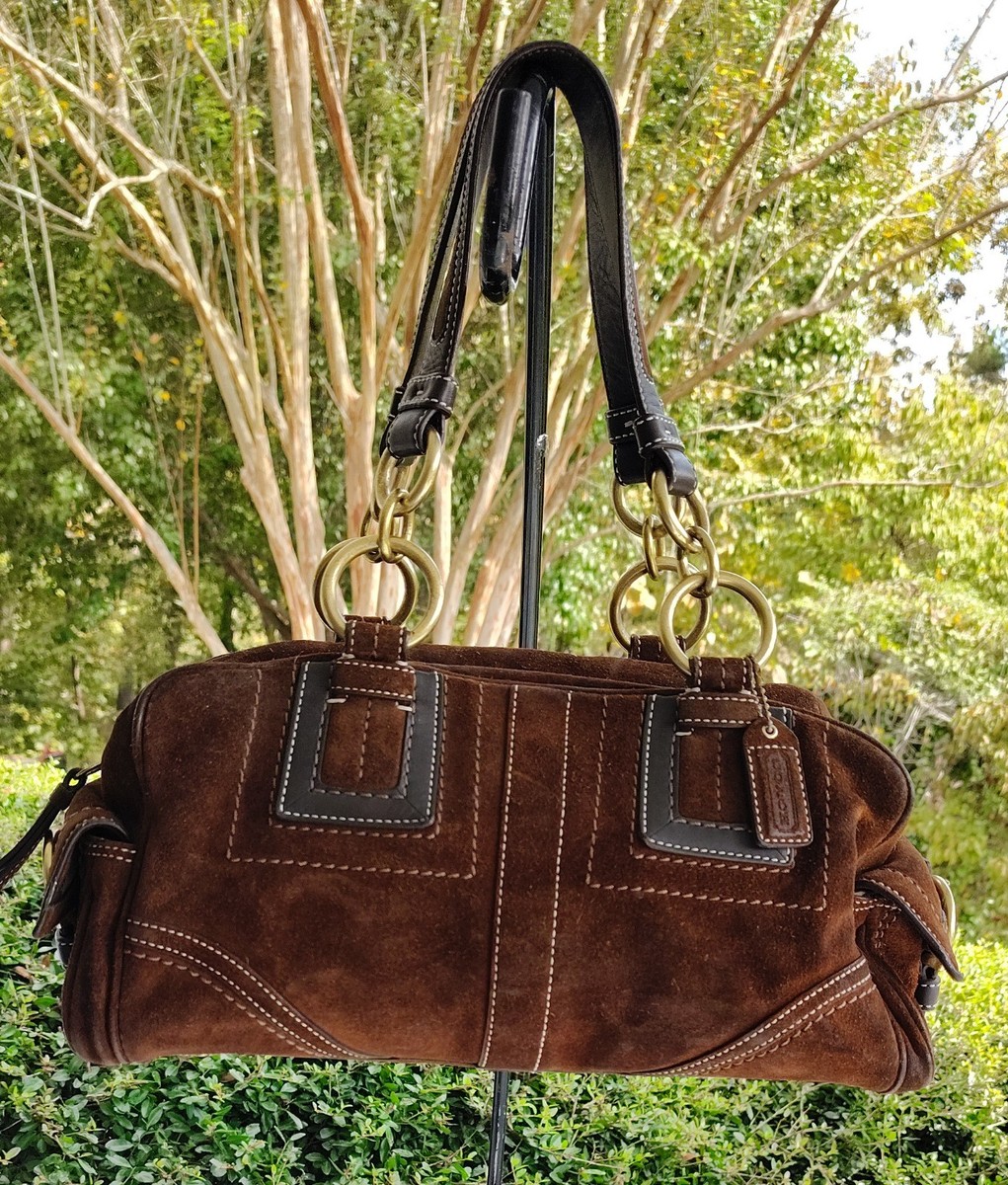 Coach SMALL 10061 Vintage Mia Soho Y2K Brown Suede Shoulder Bag | eBay