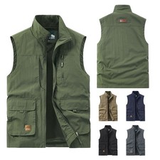 Neu Herren Ärmellose Outdoor Weste Anglerweste Trekkingweste Arbeitsweste