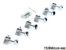 New Wilkinson Deluxe 6 In Line Tuners 151 Chrome Wj55cr Vintage Split Post