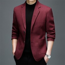 Men Formal Work Blazer Jacket Business Casual Button Slim Fit Suit Coat Tops