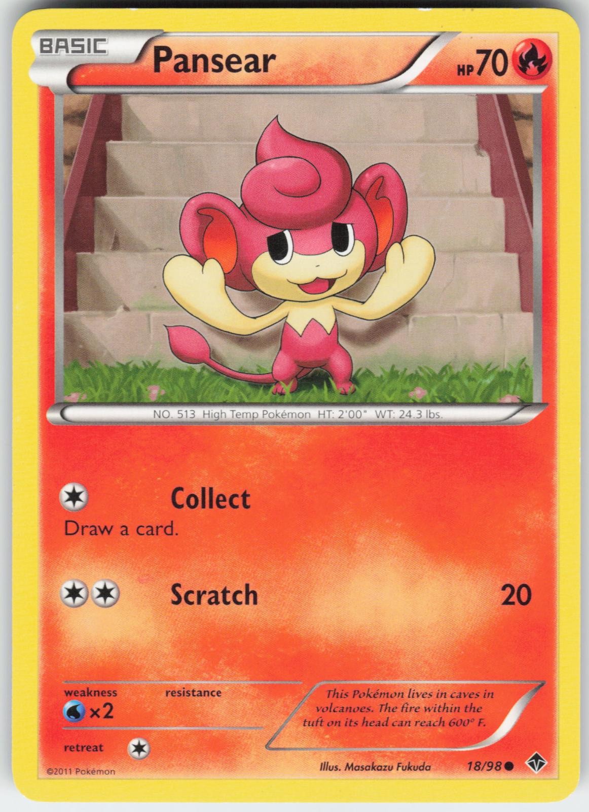 Pansear 18/98 Common Emerging Powers Pokemon Lightly Played