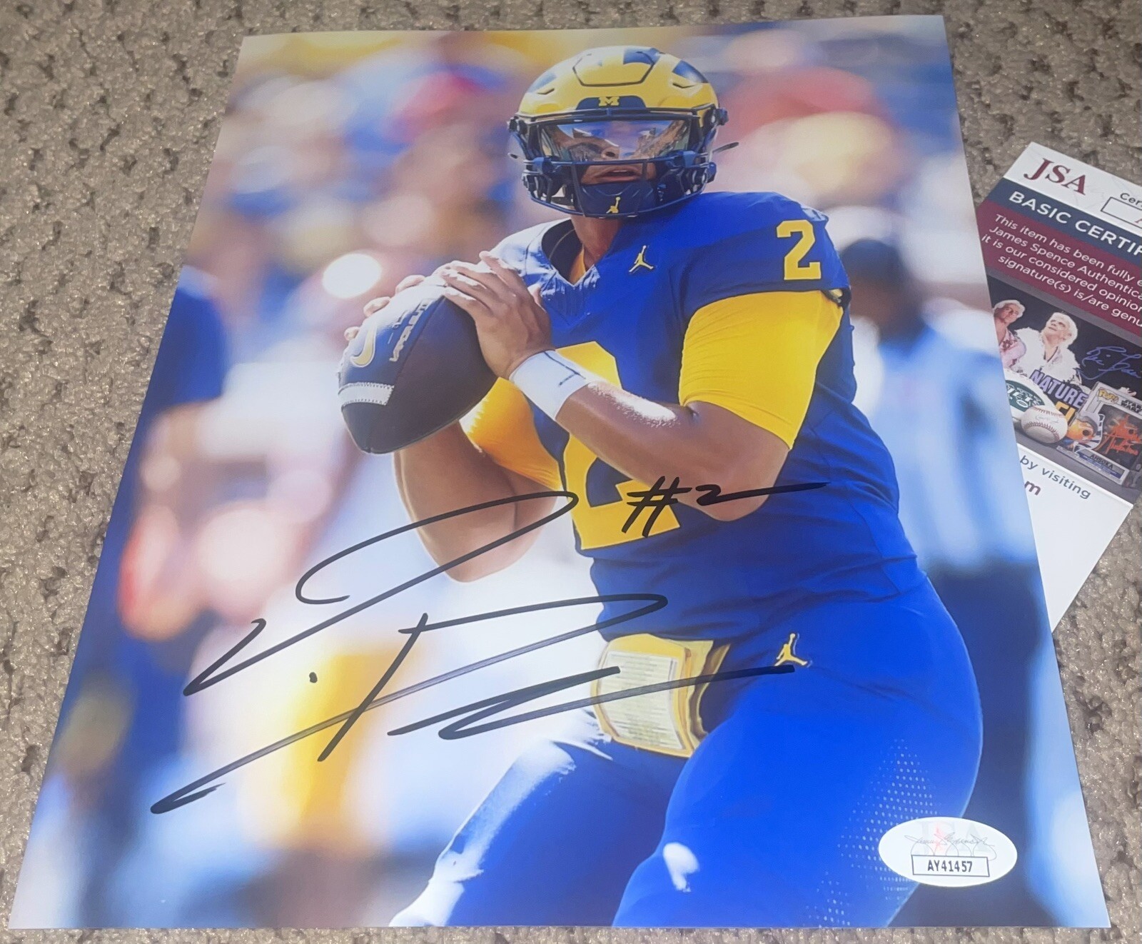 JADYN DAVIS SIGNED 8X10 PHOTO JSA AUTOGRAPH MICHIGAN FOOTBALL JAYDEN WOLVERINES 