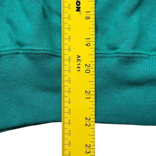 Lot Of 2 Vintage JERZEES Blank Crewneck Sweatshirts Teal Made in USA Sz L - Picture 6 of 6