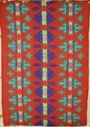 Vintage 50's Camp Blanket, Native American Indian Design & Vibrant Red Color!