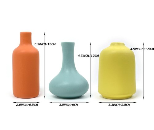 Ceramic Colorful Flower Vase for Home Desk Bookshelf Decor Modern Farmhouses ... - Picture 4 of 4