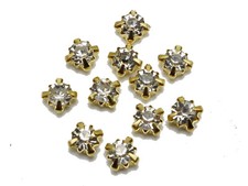 200 Golden Clear Crystal Glass Rose Montees 5mm SS18 Sew on Rhinestones Beads