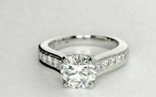 2.07Ct White Round CZ Engagement Wedding Ring In Solid 925 Sterling Silver