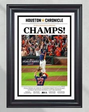 2022 Houston Astros “Champs” World Series Framed Front Page Newspaper Print