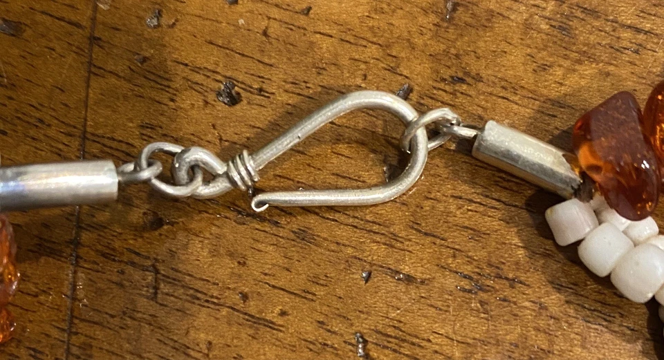 Collar semiprecioso ámbar plata esterlina 925 hecho a mano JANICE LEE RIPLEY JLR Foto 4 de 4