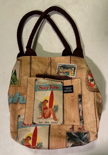 Mailelani Canvas Double Handle Beach/Tote Bag 15x12 In.&&&