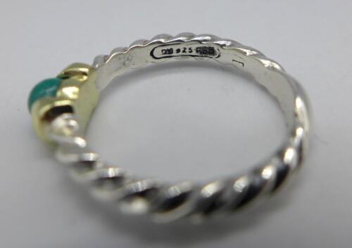 David Yurman Turquesa Cuentas Cable Apilable Plata de Ley y Anillo 14K Talla 6 - Imagen 5 de 6