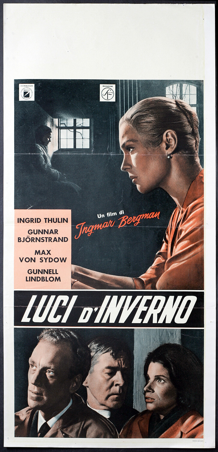 Locandina originale film Luci d'inverno (1963) - Regia di Ingmar Bergman
