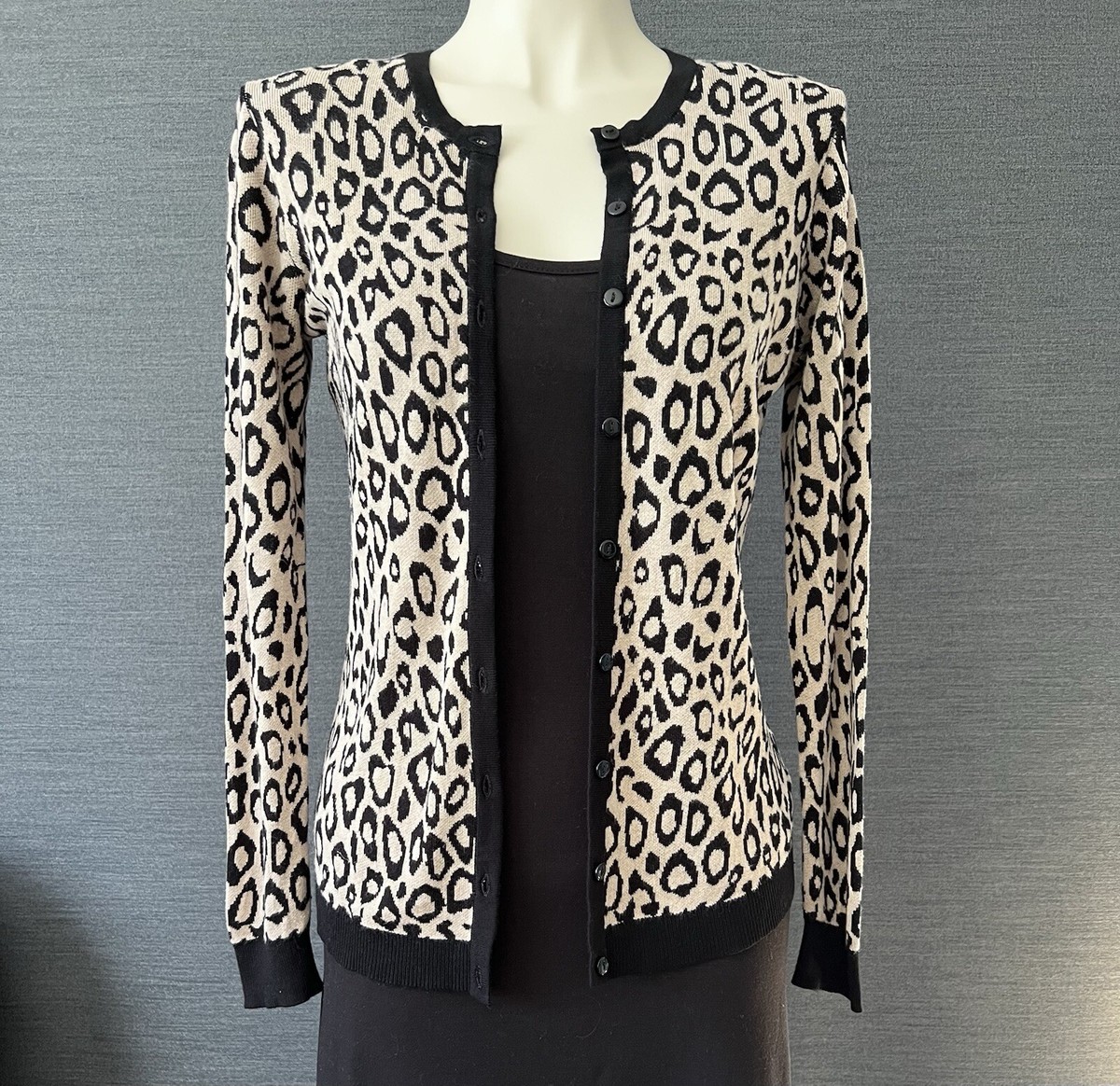 Khoko Smart Animal Print Cardigan, Sz 10 Lightweight Viscose
