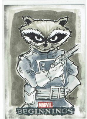Marvel Beginnings Serie II 2 Künstler Skizzenkarte Ian Yoshio Roberts Rocket