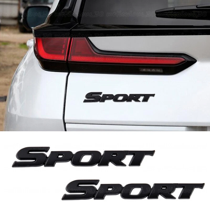 2 PIEZAS 3D Deportivo Metal Negro Coche Emblema Insignia Calcomanía Adhesiva Accesorios Universal Foto 2 de 4