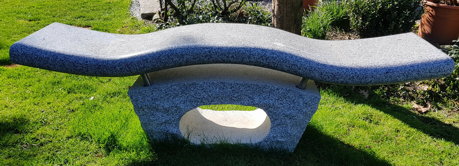Natursteinbank Yingyang 150cm breit Dekobank Garten Granit eBay