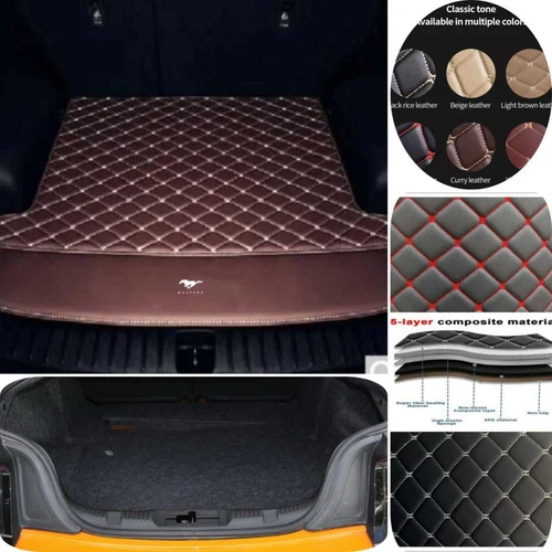 For Ford Mustang Coupe/Convertible Car Floor Mats & Trunk Mat Waterproof Carpets - Picture 48 of 52