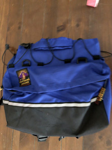 Outward Hound Pet Travel Gear  Camp/ Hike Dog Bag Backpack Blue/Black Med-Large