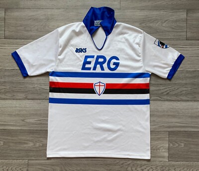 FC Sampdoria 1990 1991 Away Football Jersey Football Shirt Size XL