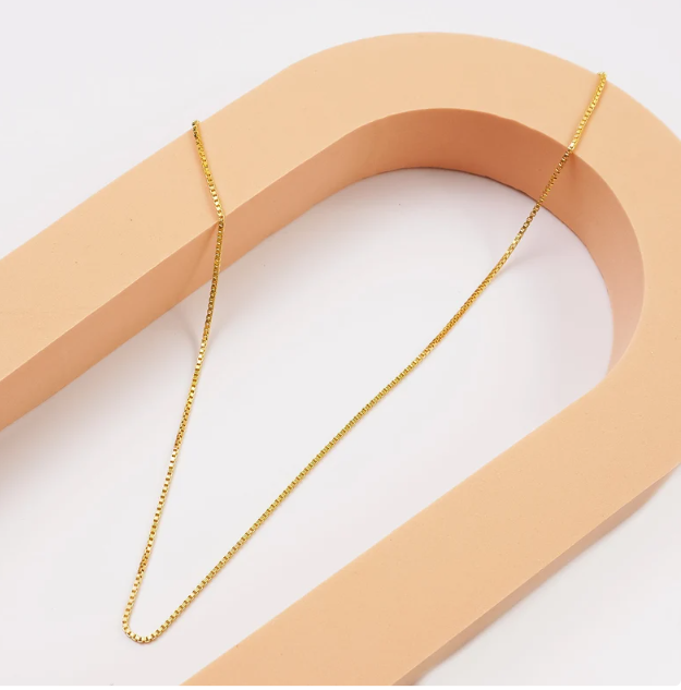 アクセサリー 19SO 24/7 18k necklace Solid AU750 18K Yellow Gold Necklace / Fine Box Chain 15.7