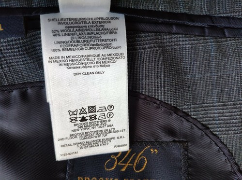 Brooks Brothers blazer/jacket 346 Regent Fit Wool & Linen blend - blue check - Picture 9 of 14