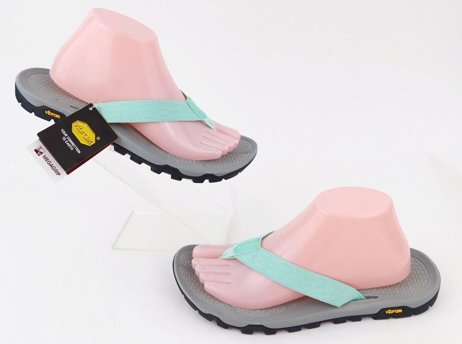 NUOVO! Sandali Merrell da donna Breakwater Flip Flop Vibram verde onda taglia 10